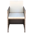 vidaXL Poly Rattan Outdoor Dining Chair in Beige (Set of 2)