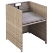 vidaXL Poly Rattan Outdoor Dining Chair in Beige (Set of 2)
