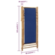 vidaXL Bamboo Compact Foldable Beach Chair in Navy Blue