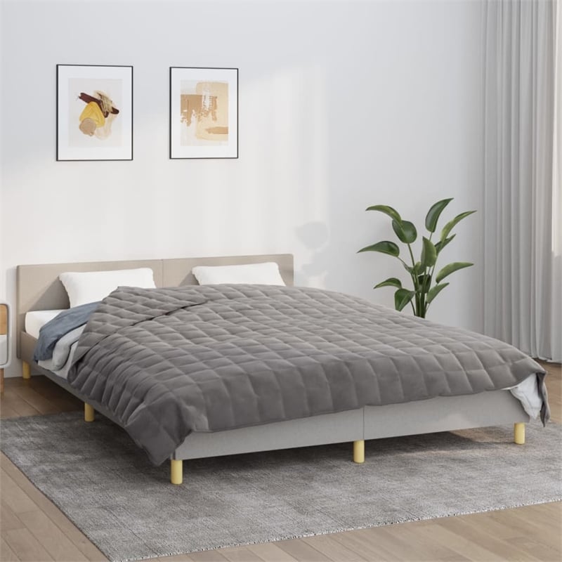 vidaXL Weighted Microfiber King Blanket in Gray