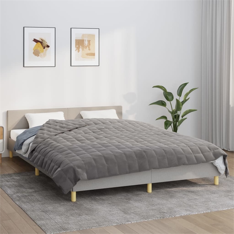 vidaXL Weighted Microfiber King Blanket in Gray