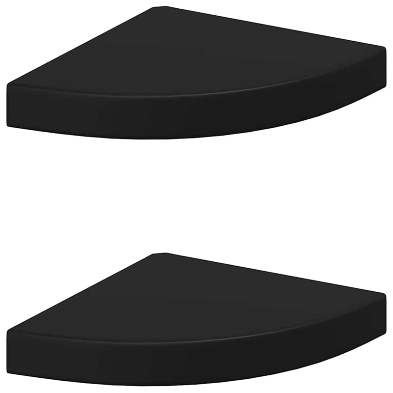 vidaXL MDF and Metal Corner Shelf in Black Honeycomb (Set of 2)