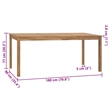 vidaXL Solid Teak Wood Dining Table in Warm Brown