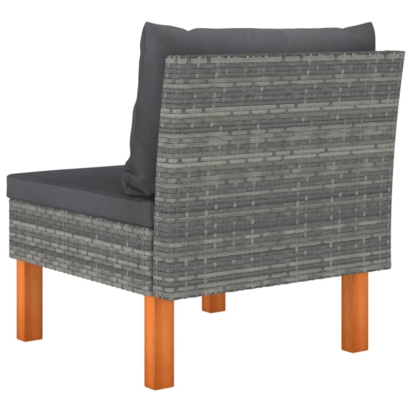 vidaXL Middle Sofa in Grey and Anthracite