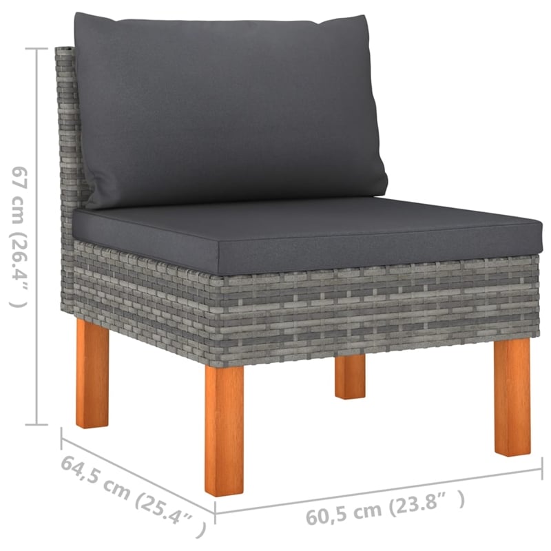 vidaXL Middle Sofa in Grey and Anthracite