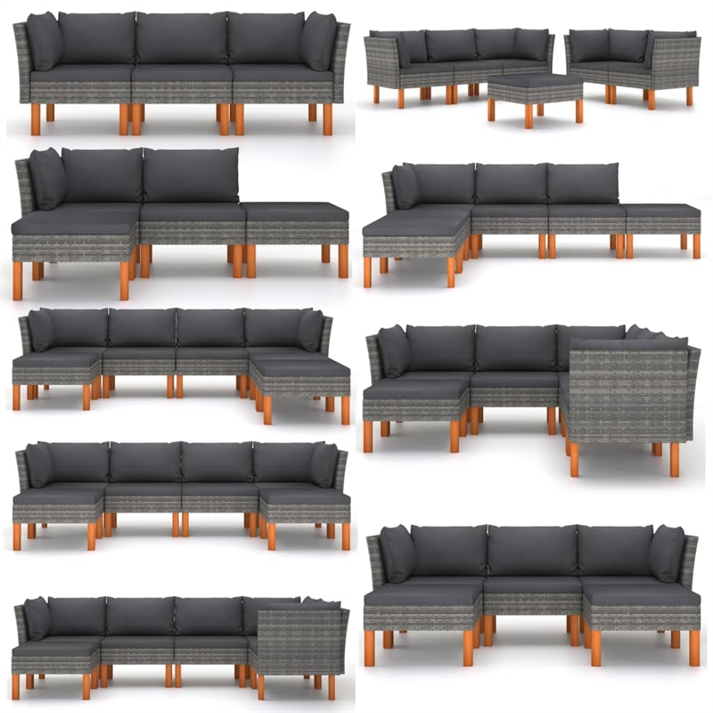 vidaXL Middle Sofa in Grey and Anthracite