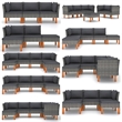 vidaXL Middle Sofa in Grey and Anthracite