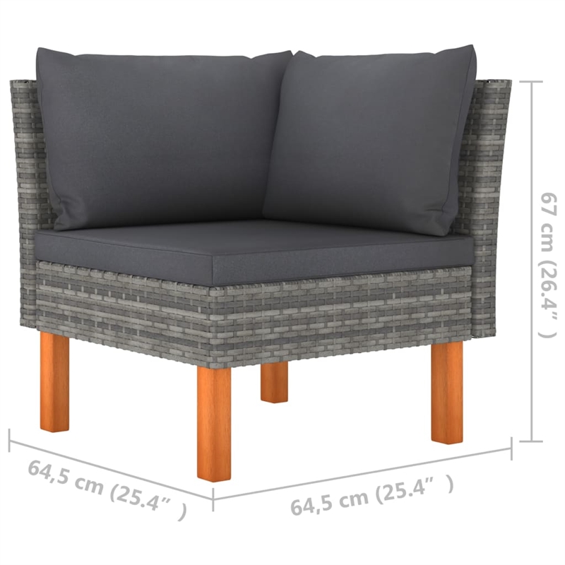 vidaXL Corner Sofa in Grey and Anthracite