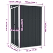 vidaXL Large Galvanized Steel Tool Shed in Anthracite