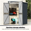 vidaXL Large Galvanized Steel Tool Shed in Anthracite