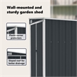 vidaXL Large Galvanized Steel Tool Shed in Anthracite