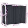 vidaXL Galvanized Steel Garden Shed in Anthracite