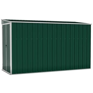 vidaXL Galvanized Steel Garden Shed in Green