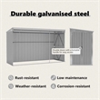 vidaXL Galvanized Steel Large Garden Shed in Grey