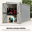 vidaXL Galvanized Steel Large Garden Shed in Grey