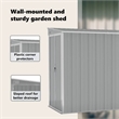 vidaXL Galvanized Steel Large Garden Shed in Grey