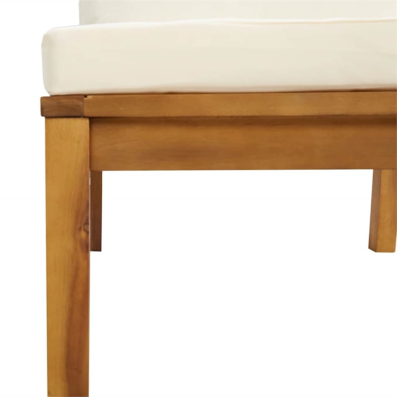 vidaXL Solid Acacia Wood Modular Sofa Set in Cream White