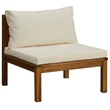 vidaXL Solid Acacia Wood Modular Sofa Set in Cream White