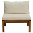vidaXL Solid Acacia Wood Modular Sofa Set in Cream White