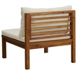 vidaXL Solid Acacia Wood Modular Sofa Set in Cream White