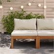 vidaXL Solid Acacia Wood Middle Sofa in Cream White