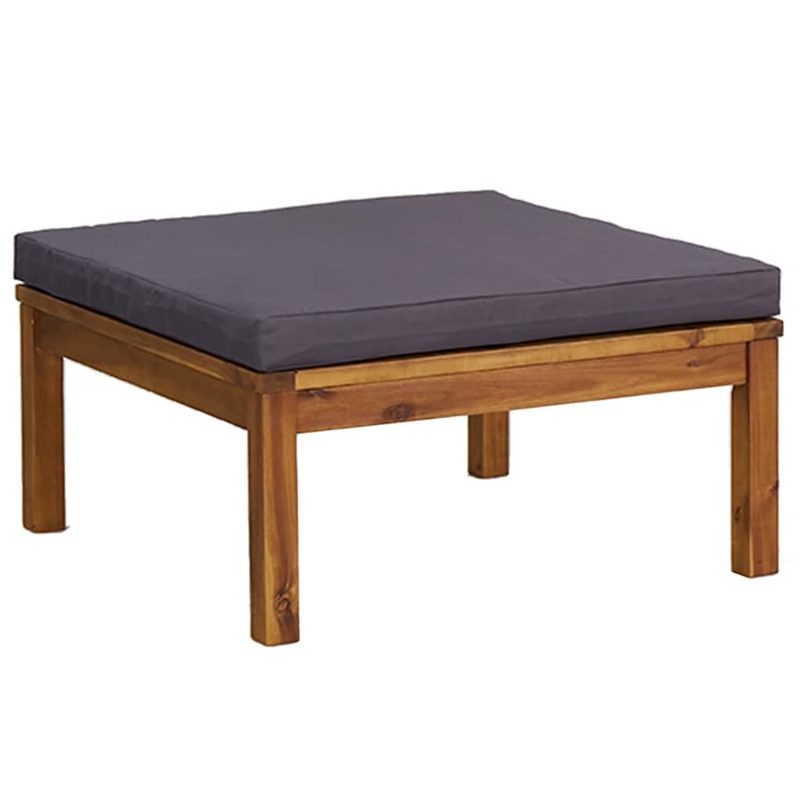 vidaXL Modular Solid Acacia Wood Medium Footrest in Dark Grey