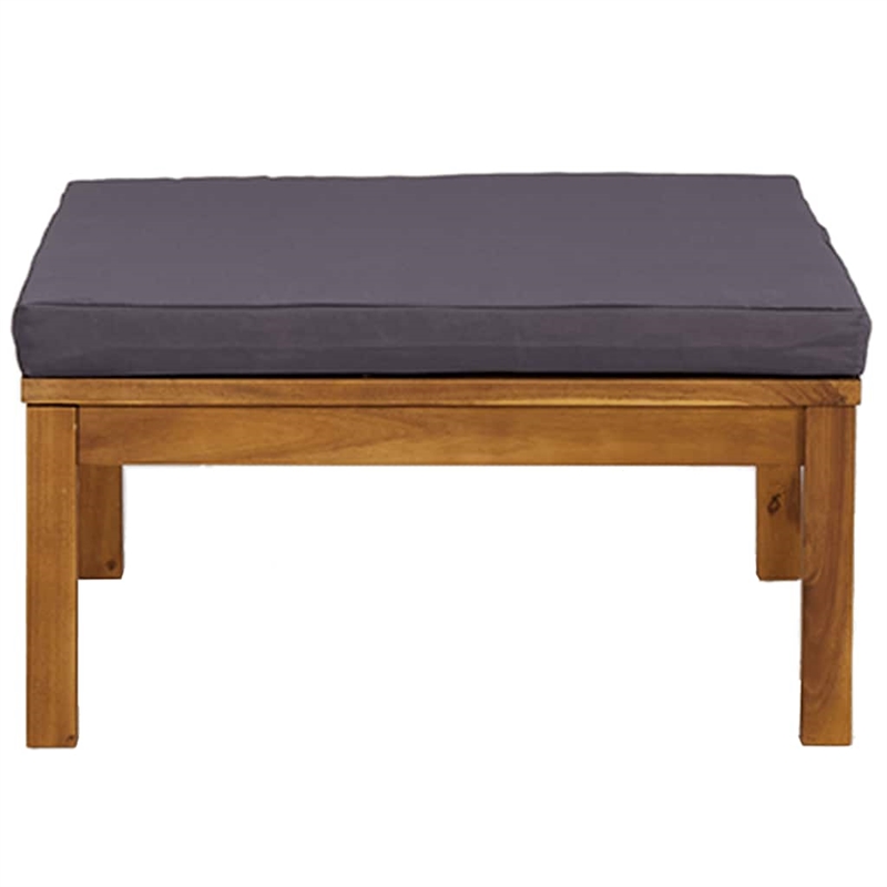 vidaXL Modular Solid Acacia Wood Medium Footrest in Dark Grey
