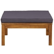 vidaXL Modular Solid Acacia Wood Medium Footrest in Dark Grey