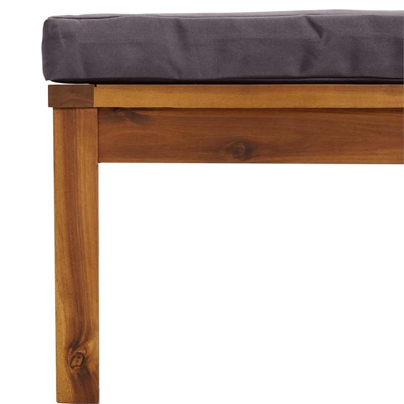 vidaXL Modular Solid Acacia Wood Medium Footrest in Dark Grey