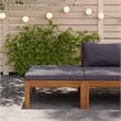 vidaXL Modular Solid Acacia Wood Medium Footrest in Dark Grey