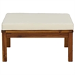 vidaXL Solid Acacia Wood Footrest in Cream White