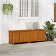 vidaXL Oiled Solid Acacia Wood Storage Box in Brown