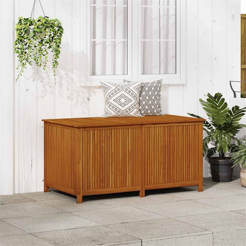 vidaXL Solid Acacia Wood and Polyethylene Storage Box in Brown