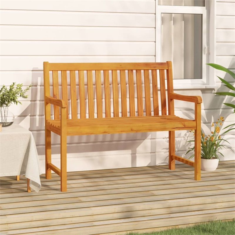 vidaXL Solid Acacia Wood Garden Bench in Natural/Brown