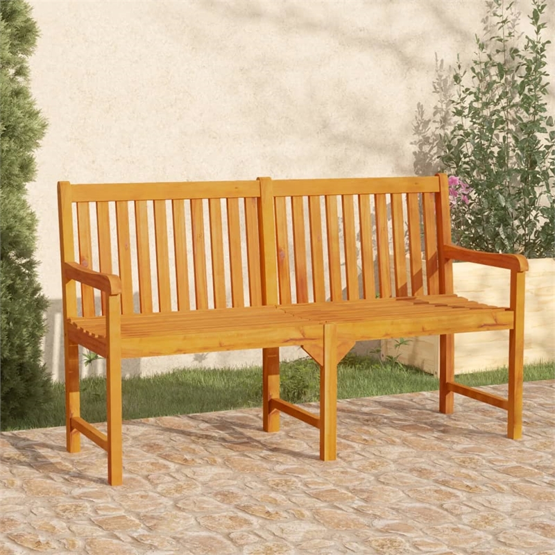 vidaXL Durable Solid Acacia Wood Garden Bench in Natural/Brown