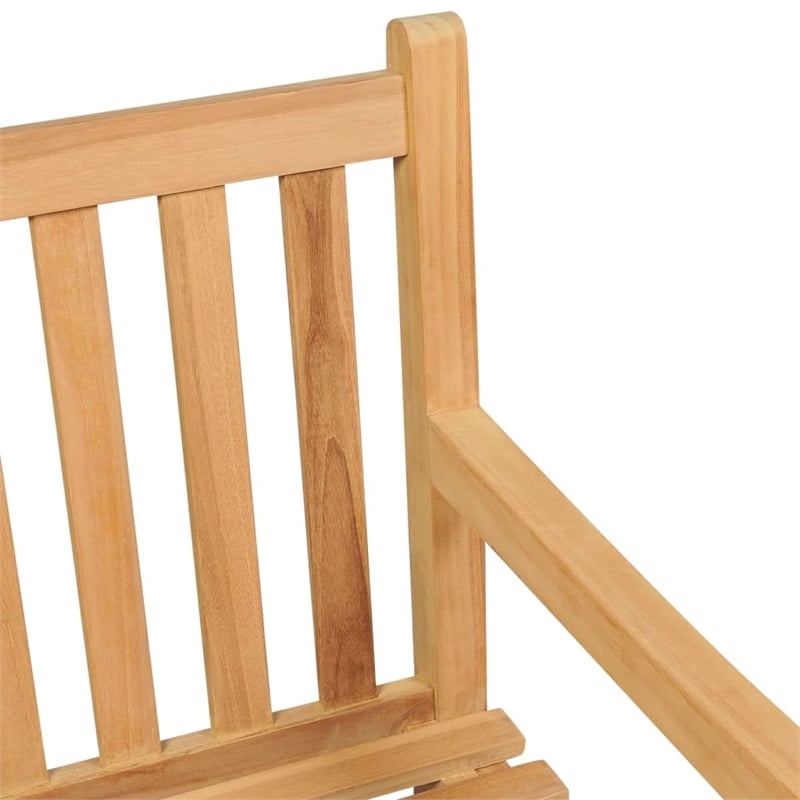 vidaXL Medium Durable Solid Teak Wood Garden Bench in Natural