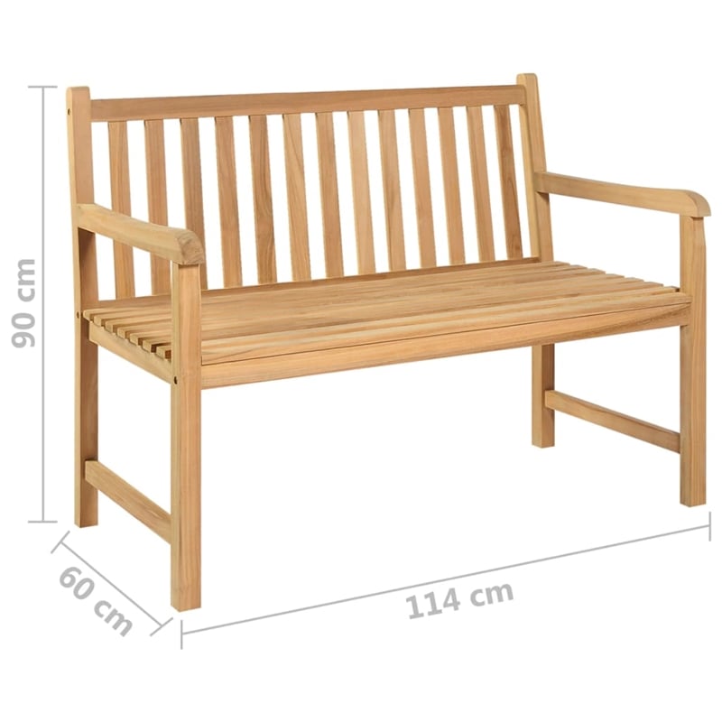 vidaXL Medium Durable Solid Teak Wood Garden Bench in Natural