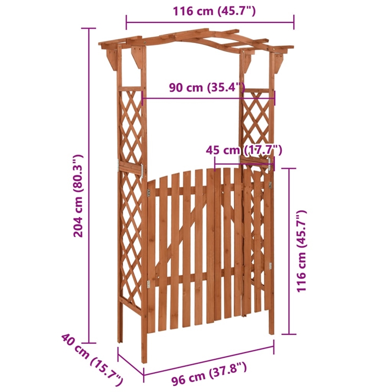 vidaXL Solid Pine Wood Medium Pergola in Brown