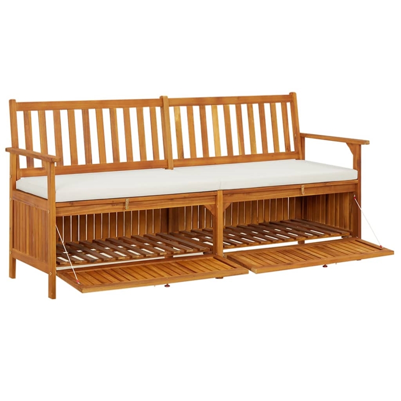 vidaXL Solid Acacia Wood Bench in Brown/White