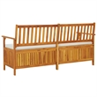 vidaXL Solid Acacia Wood Bench in Brown/White