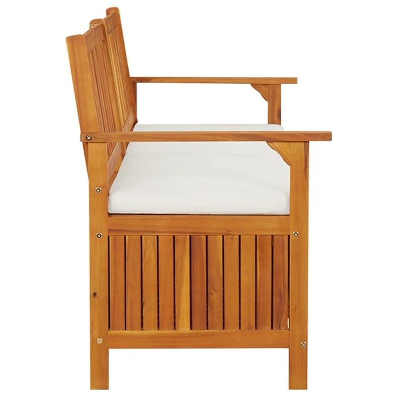 vidaXL Solid Acacia Wood Bench in Brown/White