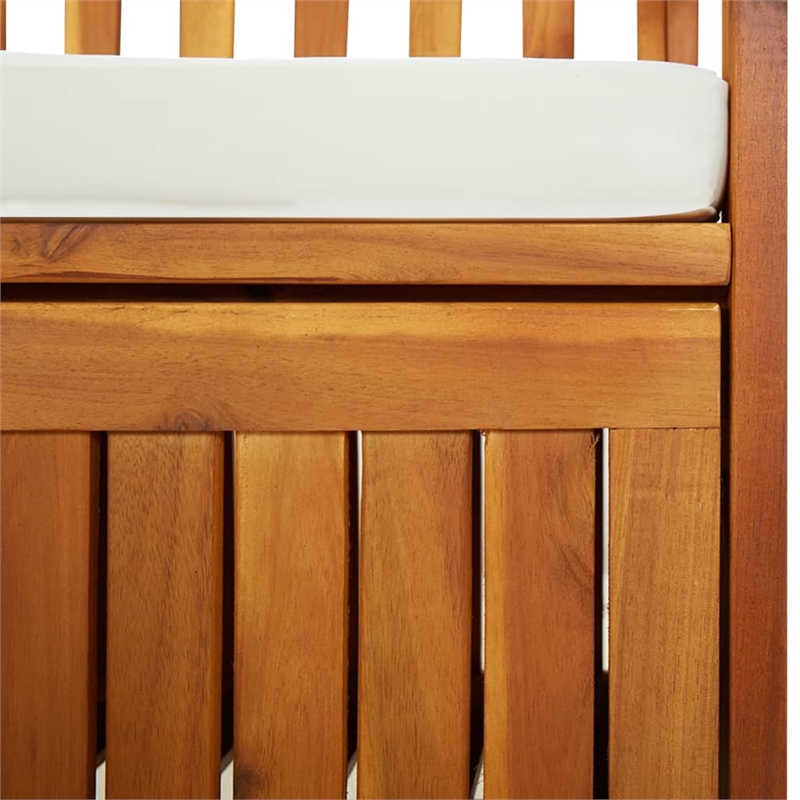 vidaXL Solid Acacia Wood Bench in Brown/White
