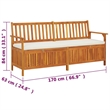 vidaXL Solid Acacia Wood Bench in Brown/White