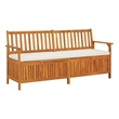 vidaXL Solid Acacia Wood Bench in Brown/White