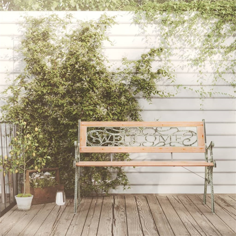 vidaXL Solid Firwood Garden Bench in Black