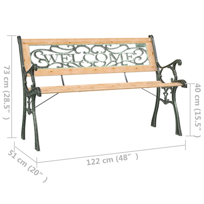 vidaXL Solid Firwood Garden Bench in Black