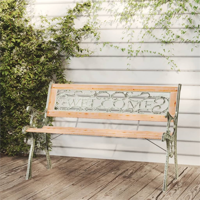 vidaXL Solid Firwood Garden Bench in Black