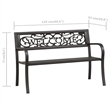 vidaXL Powder-Coated Steel Garden Bench in Black