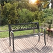 vidaXL Powder-Coated Steel Garden Bench in Black