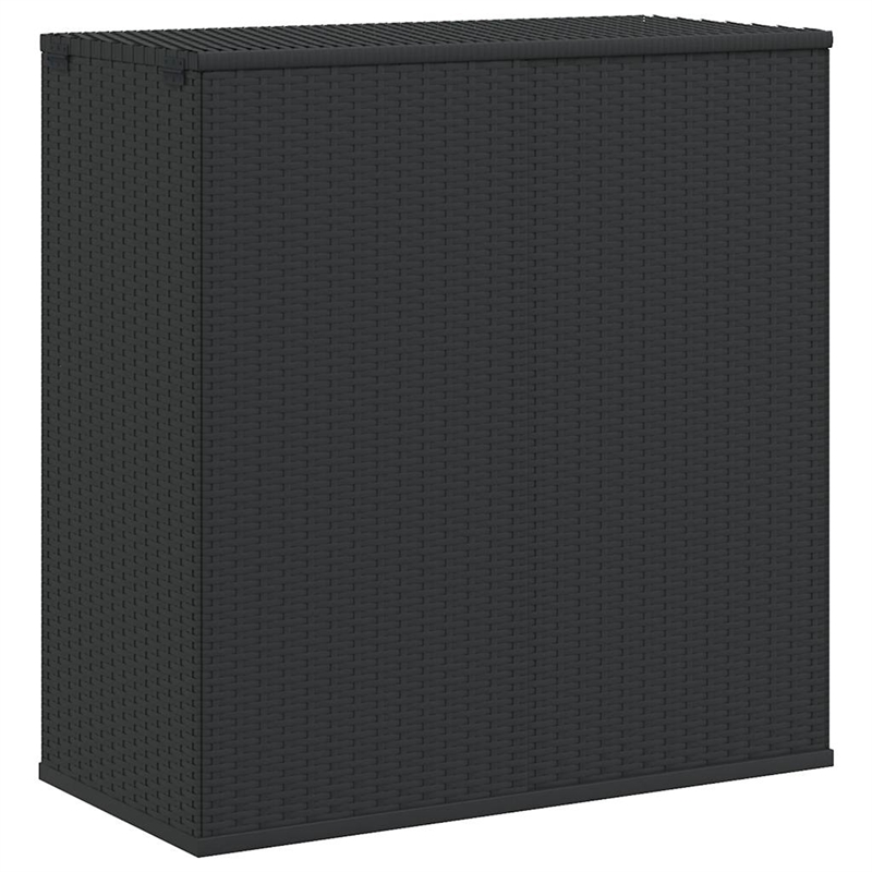 vidaXL PE Rattan Large Rectangular Cushion Box in Black